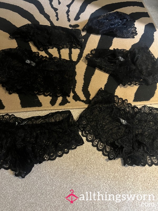 Dirty Lacy Black Knickers
