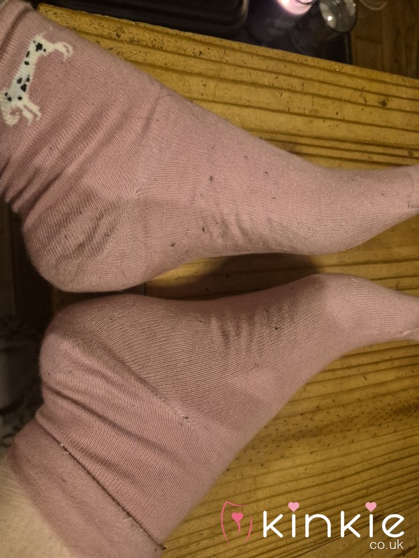 Dirty  Little  Pink  Socks  Have Been Worn  For 2 Day's