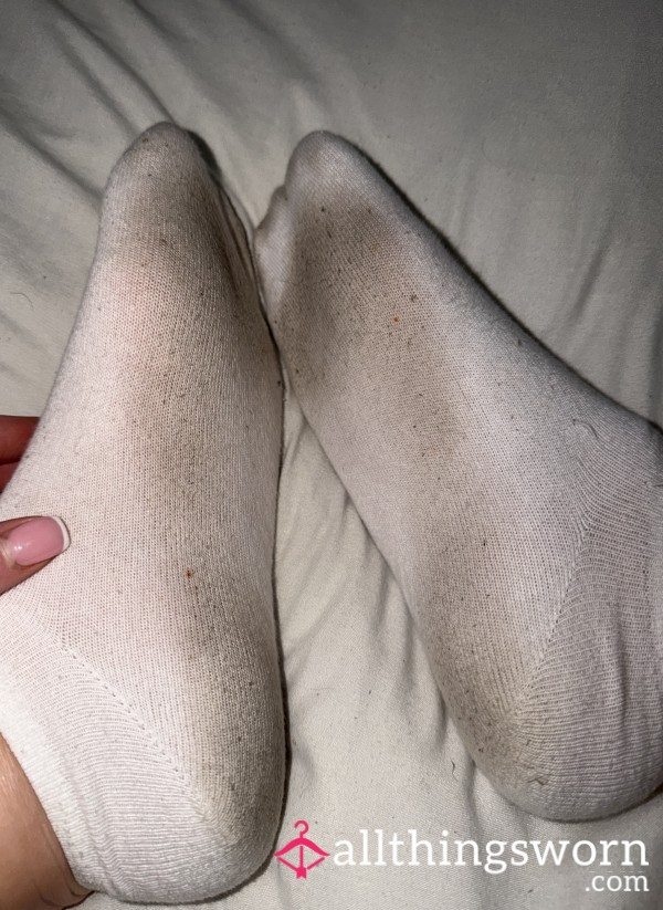 Dirty Little White Ankle Socks 😘