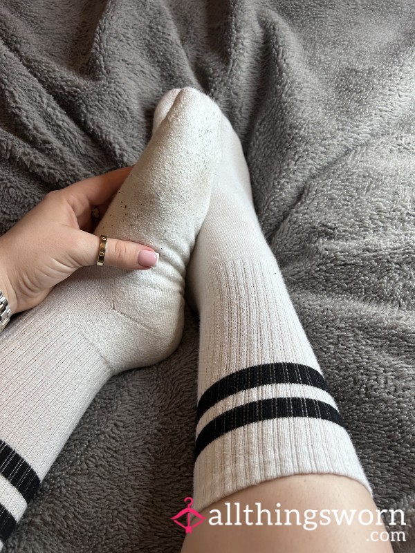 Dirty Long White Socks