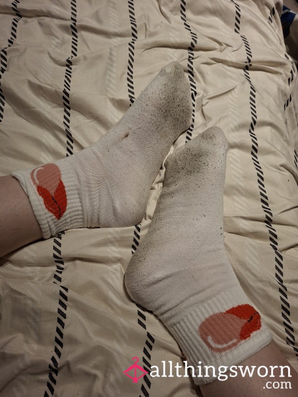 Dirty Long White Socks With Lips😍🥵