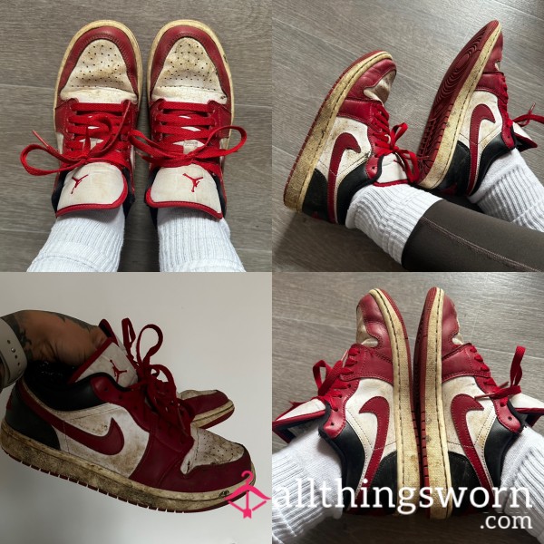 Dirty, Muddy Red Nike Jordan’s