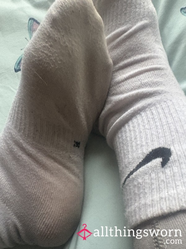 Dirty Nike Gym Socks, Sweaty And Threadbare