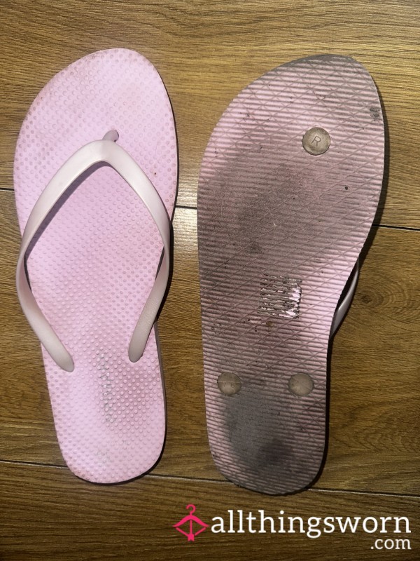 Dirty Pink Flip Flops
