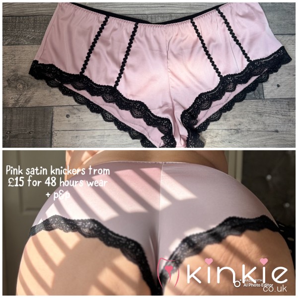 💦DIRTY PINK SATIN KNICKERS💦c*m TASTE MY JUICY Pu**y