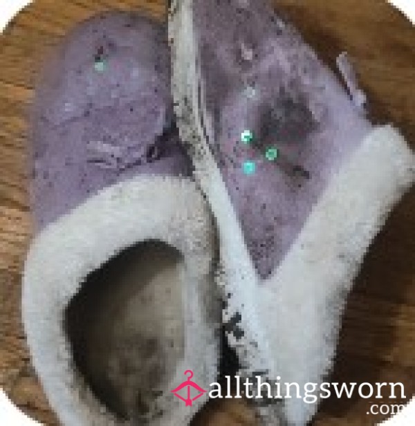 Dirty Purple Slippers