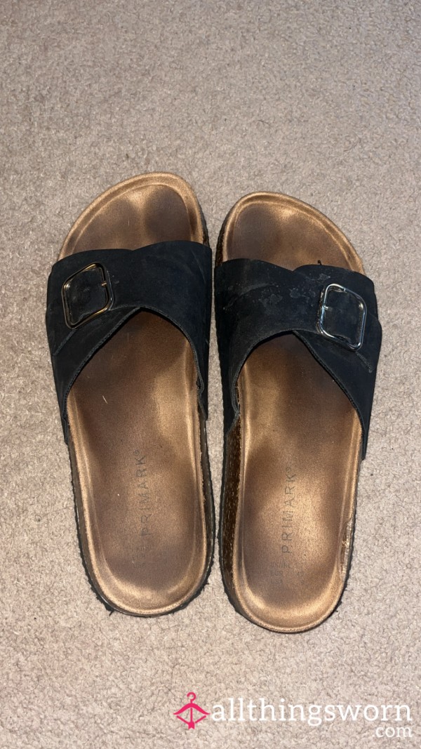 Dirty Sandals - Worn All Summer, With Toe Imprint From How Often They’ve Been Worn