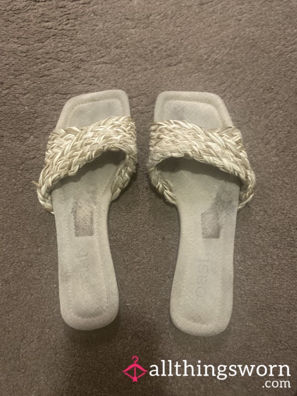 Dirty Sandals Worn On A Forest Walk