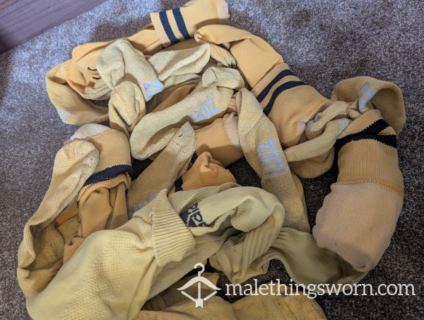 Dirty Second Hand Yellow Football Socks