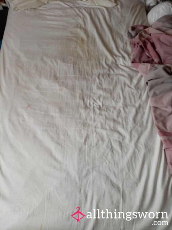 Dirty Single White Bed Sheet
