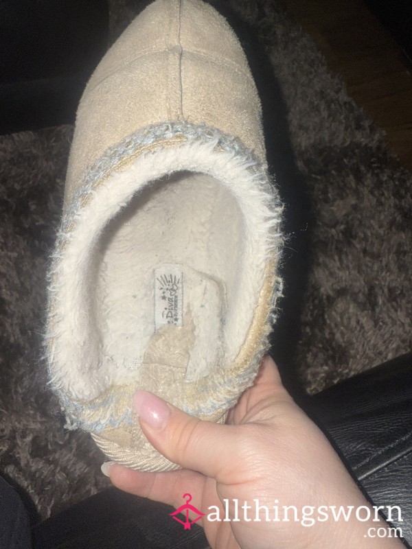 Dirty Slippers Worn Without Socks