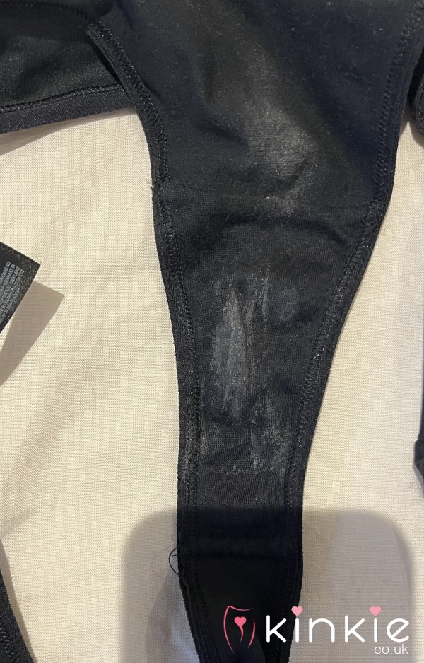 DIRTY SMELLY WORN BLACK COTTON THONG READY TO POST 5 STAR ⭐ ⭐⭐⭐⭐ REVIEWS