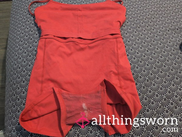 Dirty Smelly Red Playsuit With C*m Stains Included Hehe Bundle With Stains Hehe 🤮 You'll Love It  Unfortunately Express Postage Isn't Included In Price