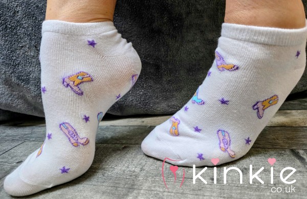 Dirty, Smelly, Well Worn Sweaty Cute White Cartoon Ankle Socks....48 Hour Wear