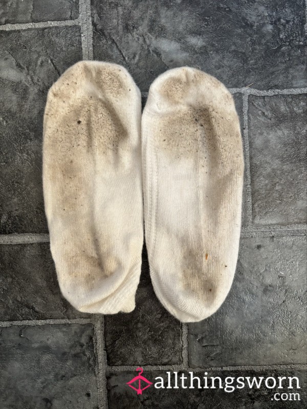 Dirty Smelly White Ankle Socks..
