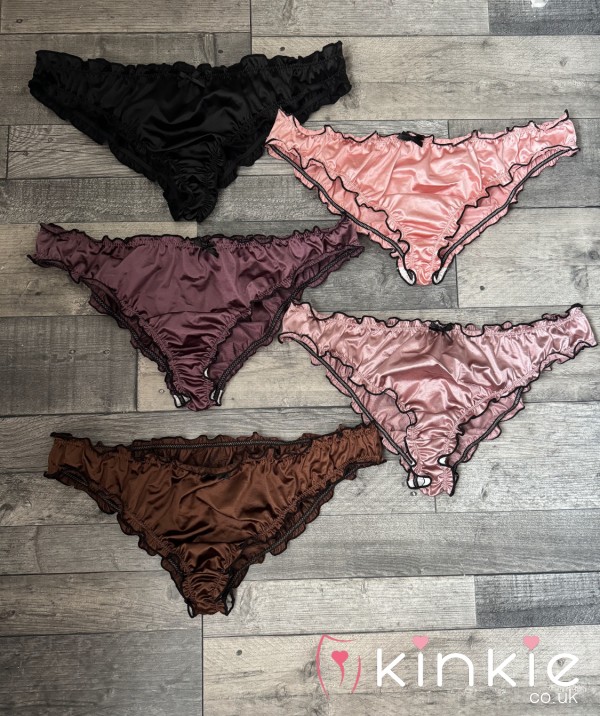 DIRTY STAINED SATIN FRILLY KNICKERS 🌟KINKIE TOP RATED SELLER! 🌟BUY IN CONFIDENCE