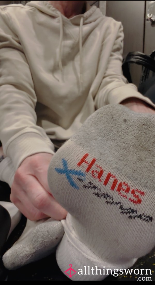 Dirty Stained Smelly Hanes Crew Socks