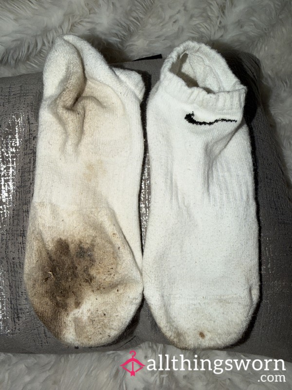 Dirty Stinky Nike White Ankle Socks