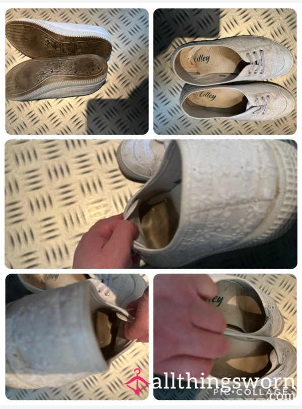 Dirty, Stinky , Well Worn Flats With Amazing Feet/ Toe Prints 😍 Includes UK Postage , Can Send Internationally