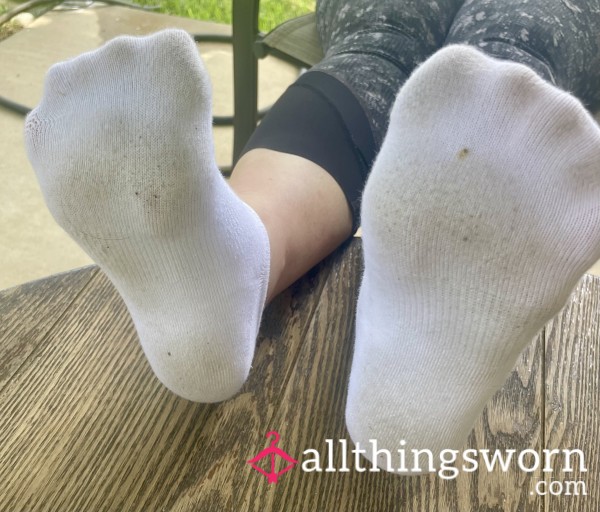 Dirty Stinky White No Show Socks