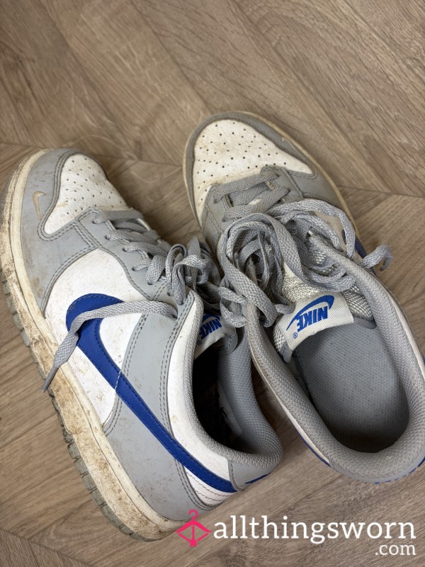 Dirty, Stinky, Worn Out Nike Dunks, Size 5.5, Filthy, Creased, Scuffed Very Lived In 👟soles With Foot Imprints🦶🏼