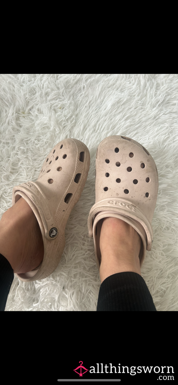 Dirty, Sweaty Pink Crocs