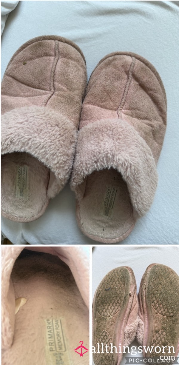 Dirty Sweaty Pink Slippers