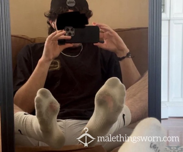 Dirty Sweaty Used Gym Men’s White Socks