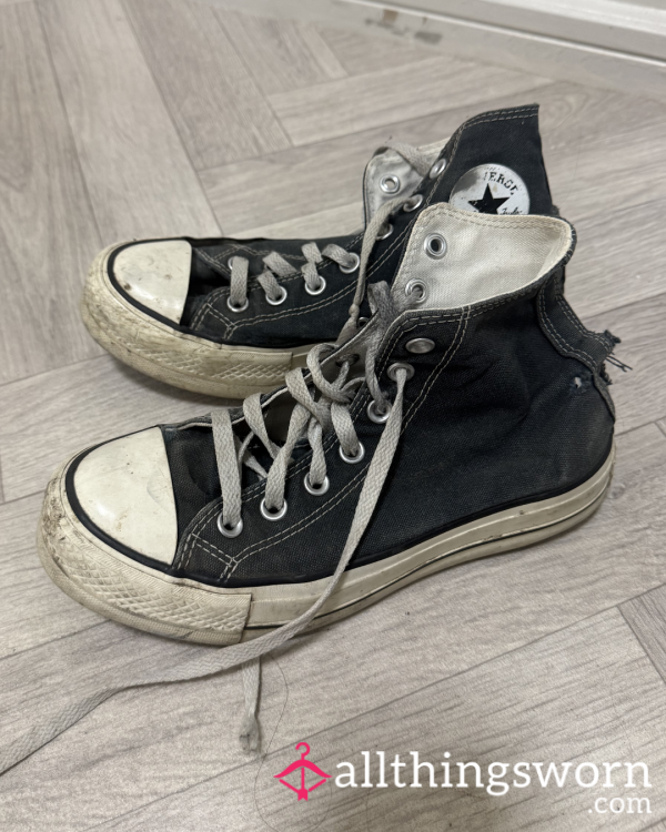 Dirty, Sweaty, Very Smelly Worn Converse High Tops, Size 4