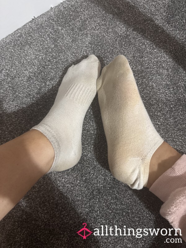 Dirty Sweaty White Gym Socks