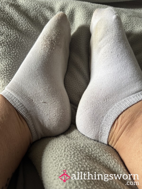 Dirty Sweaty White Gym Socks