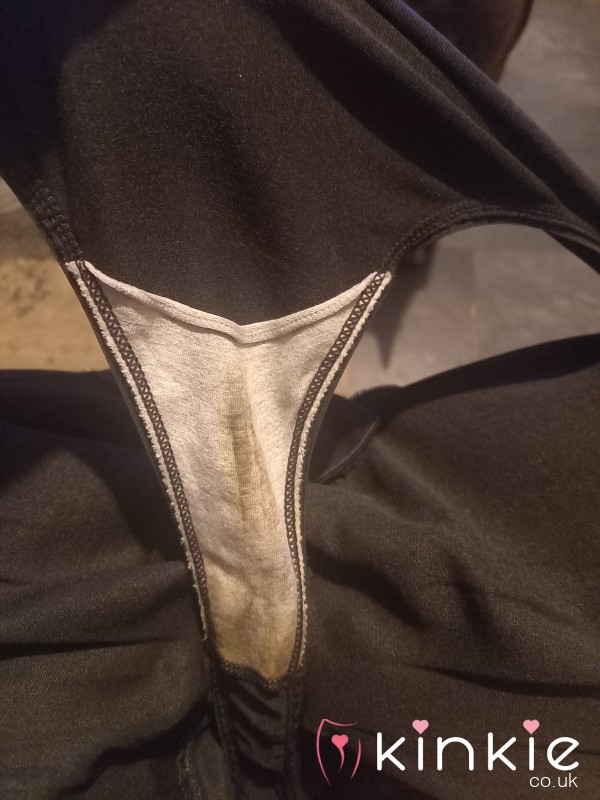 Dirty Thongs Black Cotton Stained Covered In My Juices