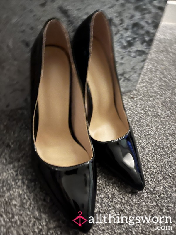 Dirty Used And Well Worn S**y Black Red Bottom Shoes