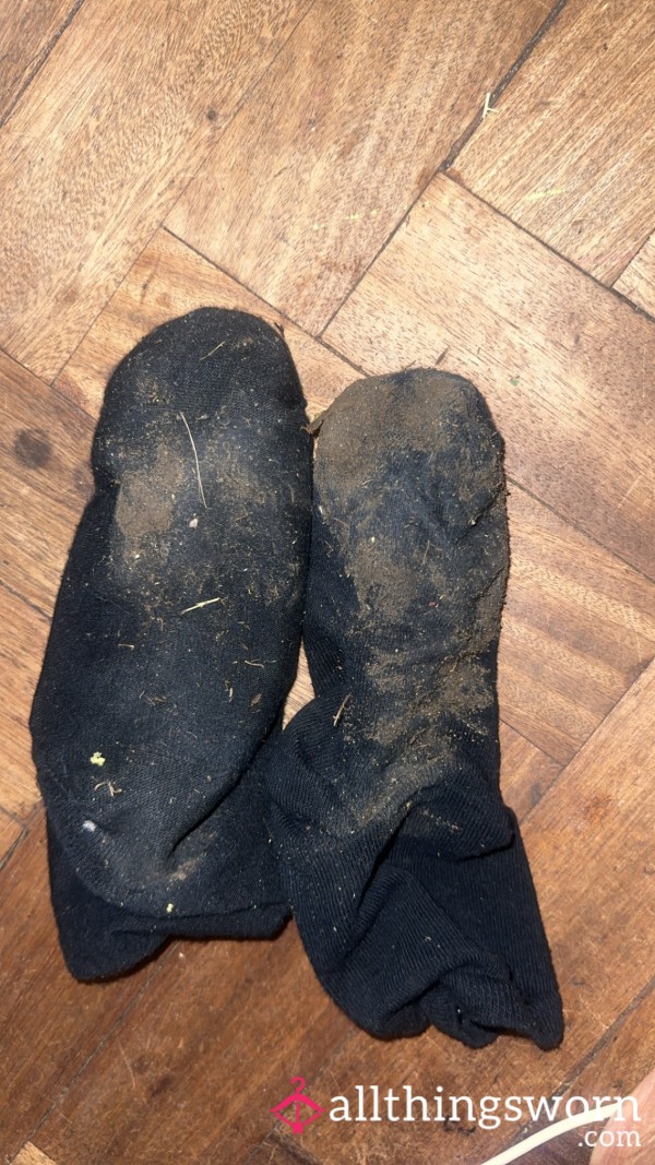 Dirty Used Black Socks