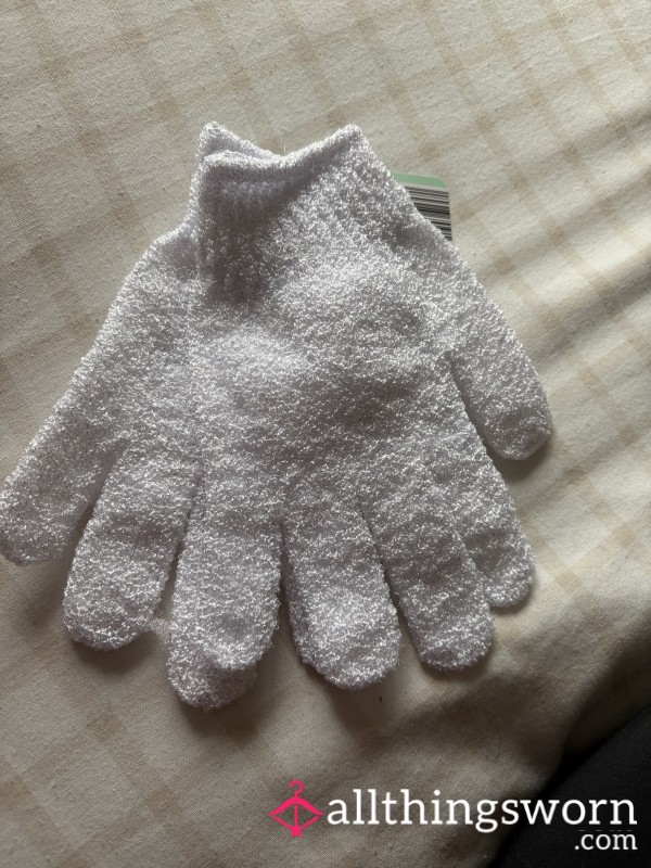 Dirty Used Exfoliation Gloves