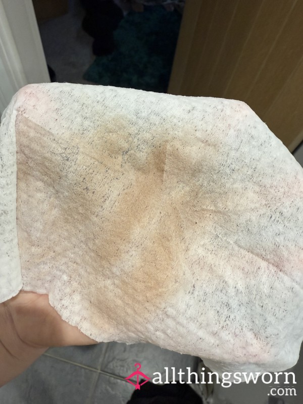 Dirty Used Makeup Wipe
