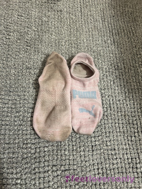 Dirty Used Pink Puma No Shows