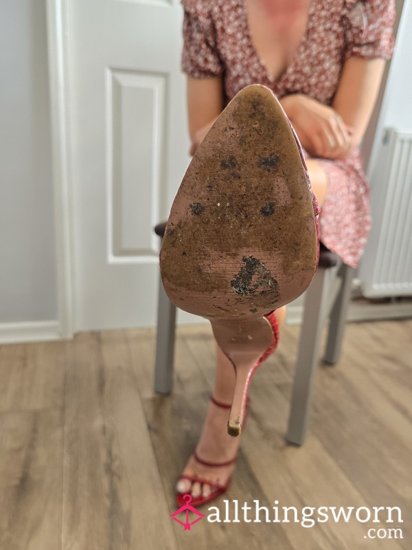 Dirty Well Worn Heeled Sandals