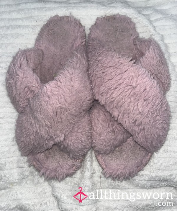 Dirty Well Worn Pink Slippers