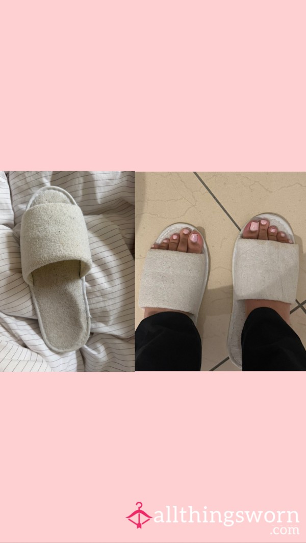 Dirty, Well Worn, Stained Hotel Slippers 🎀