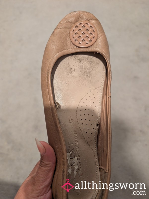 Dirty Well Worn Work Ballet Pumps