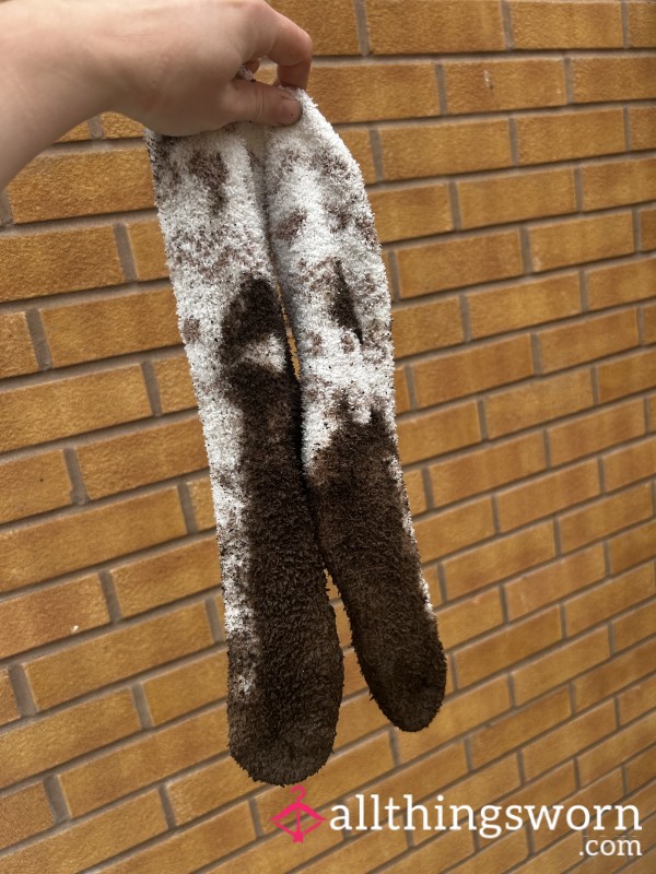 Dirty Wet Mud Fluffy Socks