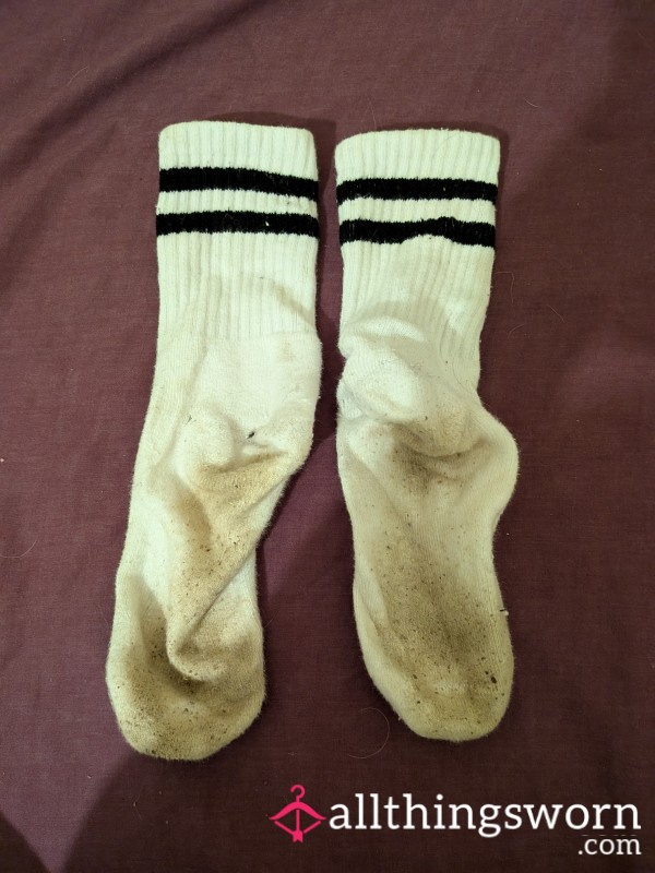 Dirty White Adidas Socks