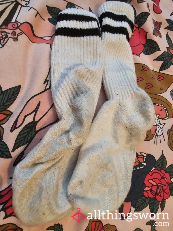 Dirty White Crew Socks