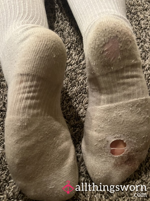 Dirty White Crew Socks