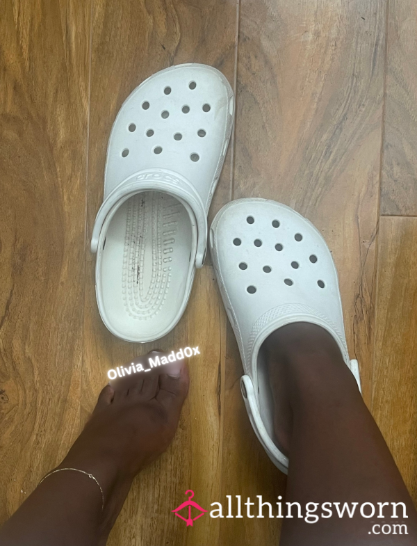 Dirty White Crocs