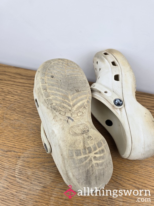 Dirty White Crocs