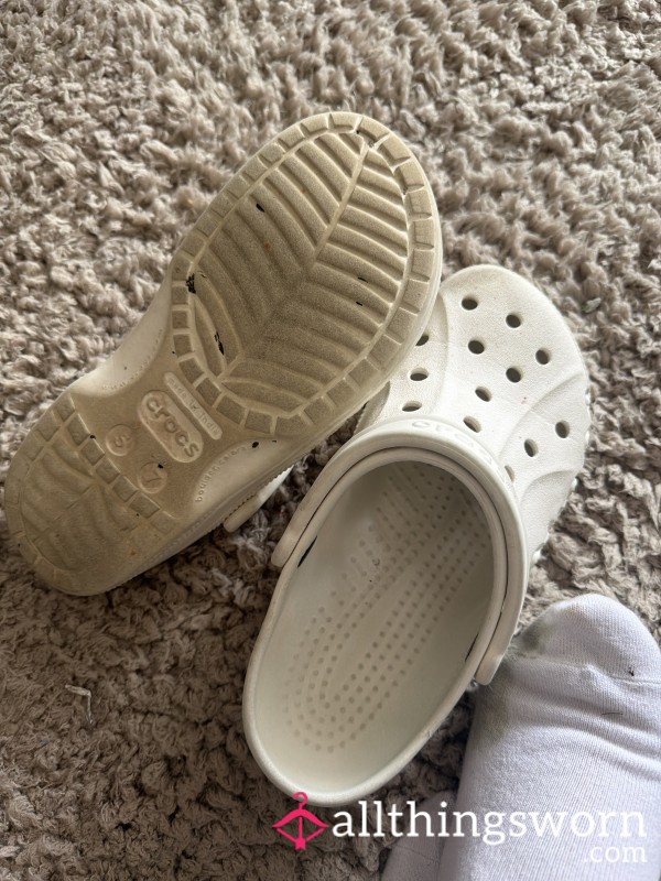 Dirty White Crocs