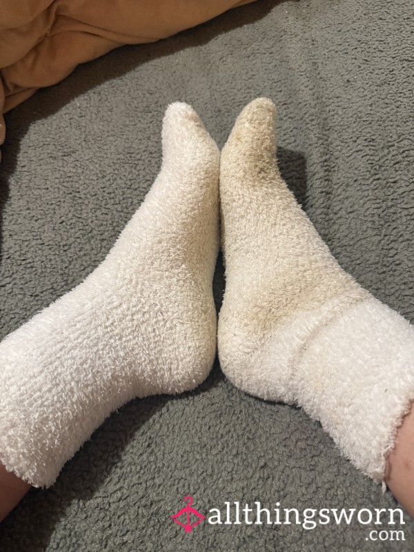 Dirty White Fluffy Bed Socks