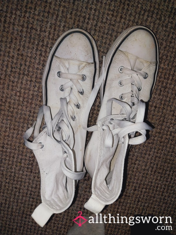 Dirty White High Trainers 👌